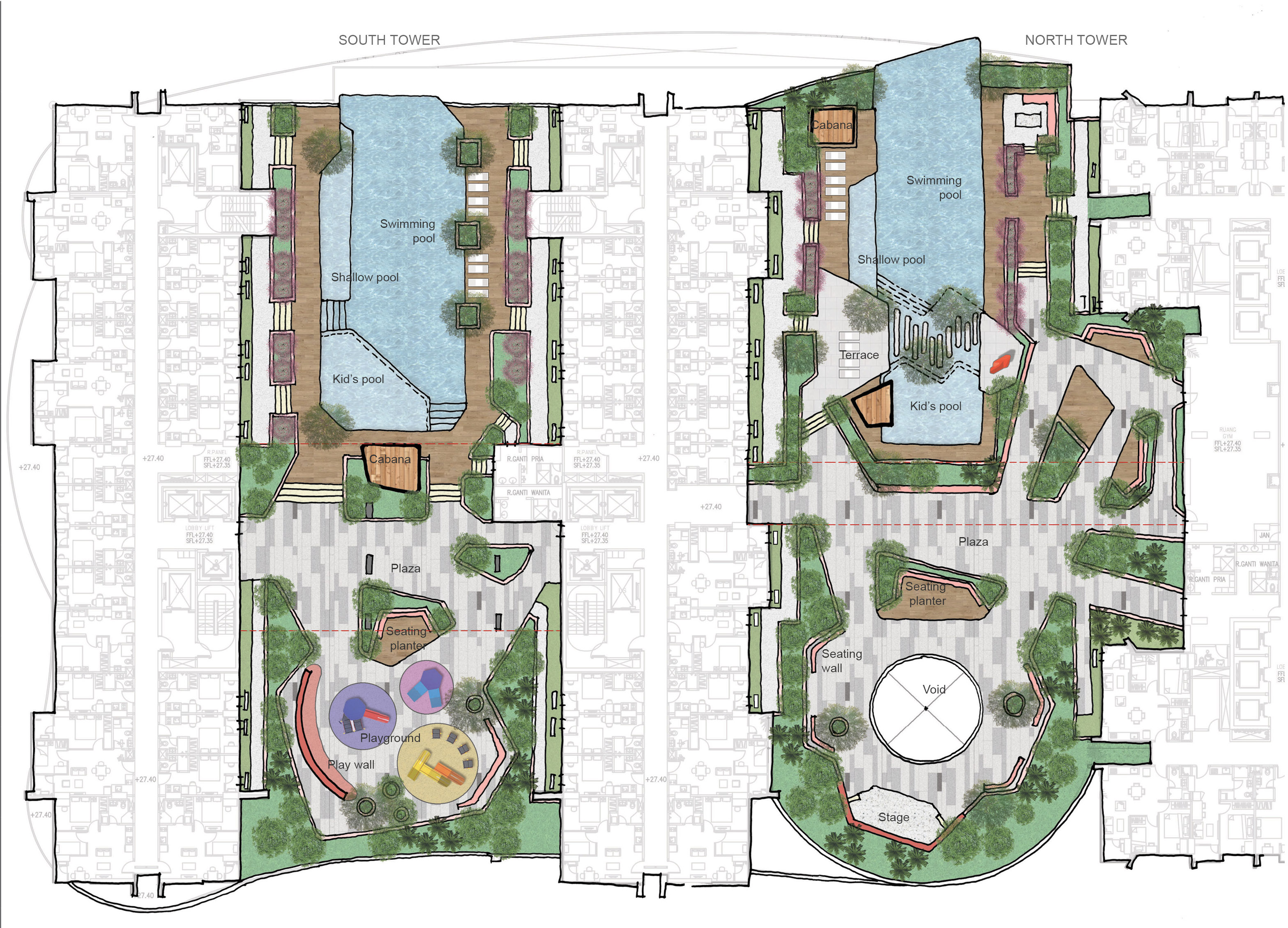 Landscape plan - Public facilities floor